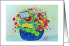 Get Well Wishes, Big Blue Pot Full of Flowers card