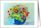 I Love You, Big Blue Pot Full of Flowers card