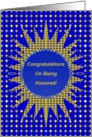 Congrats on Being Honored! Star Burst in Blue and Gold card