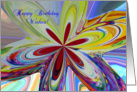 Happy Birthday Wishes, Psychedelic Flower card