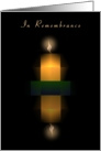 In Remembrance, Candle with Flame and Reflection, Blank card