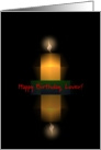 Lover, Happy Birthday! Candle with Flame and Reflection card