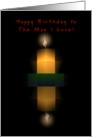 Boyfriend, Happy Birthday! Candle with Flame and Reflection, Humor card