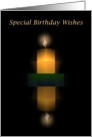 Special Birthday Wishes! Candle, Flame, and Reflection, Serious card