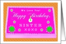 Sister, Happy Birthday! Cake with Candle, Hugs and Kisses card