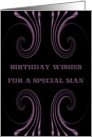 For Him, Happy Birthday!, Swirls and Crystal Look card
