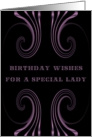 For Her, Happy Birthday!, Swirls and Crystal Look card