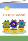 Feel Better,Grandma, Three Planters, Health,Hope and Hugs card