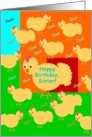 Sister,Happy Birthday! Chick Talk, Humor card