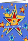 5 years old, Happy Birthday! My Favorite Star card