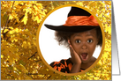 Photo Card, Halloween, Golden Autumn Leaves card