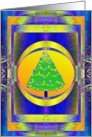 Christmas Holiday Tree In Golden Frame card