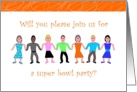 Invitation, Super Bowl Party with Colorful People card
