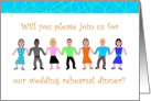 Invitation, Wedding Rehearsal Dinner with Colorful People card