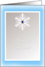 Glorious Winter Solstice! Snowflake with Sapphire Blue Gem card