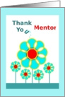 Thank You, Mentor, Raindrops on Flowers card