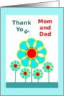 Thank You for the Gift, Mom and Dad, Raindrops on Flowers card