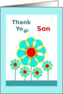 Thank You for the Gift, Son, Raindrops on Flowers card