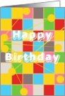 Happy Birthday, Business, Co-Worker, Squares with Connections card