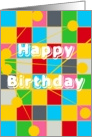 Happy Birthday, From All of Us, Squares with Connections card