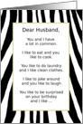 Happy Birthday to My Husband, Things We Have In Common Humor card