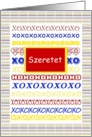 Szeretet, Love with Hugs and Kisses (blank Inside) card