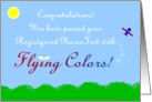 Congratulations, You Passed Your Reg. Nurse Test, Flying Colors card