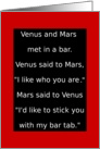 Adult, Sexy, Happy Birthday, Venus and Mars Joke Around - Humor card