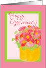 Happy Anniversary!, Pink Poseys in Frame card