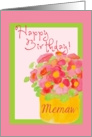 Happy Birthday, Memaw!, Pink Poseys in Frame card