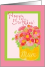 Happy Birthday, Mum!, Pink Poseys in Frame card