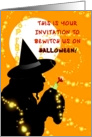 Halloween Invitation, Bewitch Us card