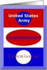 Congratulations, United States Army Commission card