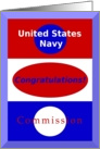 Congratulations, United States Navy Commission card