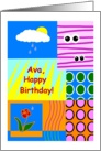 Ava, Happy Birthday, Cute Collage, Youthful card