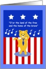 Patriotic Cat Singing The Star Spangled Banner card