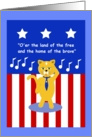 Patriotic Cat Singing The Star Spangled Banner card