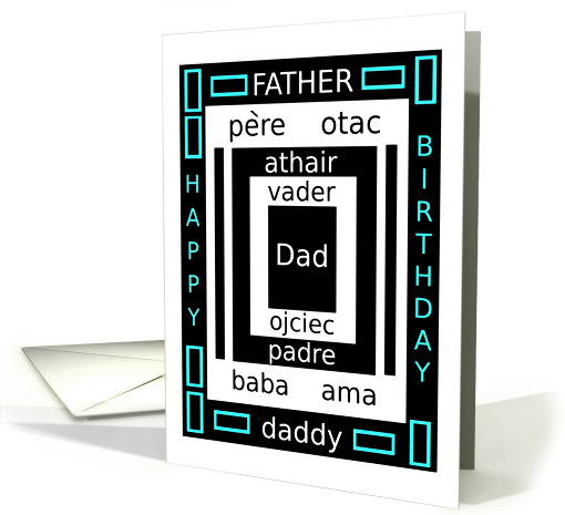 Father fr. son, Happy Birthday, Father in Nine Languages card