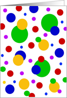 Blank Note Card, Colorful Floating Polka Dots card
