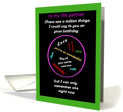 LGBT, Life Partner, Birthday, A Million Things card (1020793)