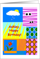 Ashley, Happy Birthday, Cute Collage, Youthful card