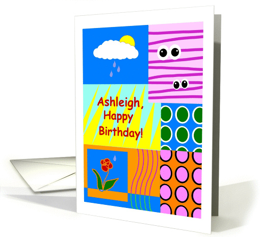 Ashleigh, Happy Birthday, Cute Collage, Youthful card (1027859)