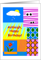 Ashleigh, Happy Birthday, Cute Collage, Youthful card