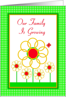 New Baby, Our Family is Growing, Marigold Garden card