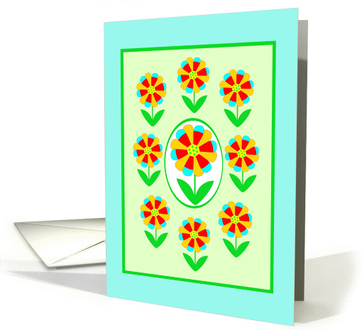Note Card, Rainbow Wheel Flowers, blank inside card (1041283)