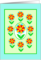 Note Card, Rainbow Wheel Flowers, blank inside card