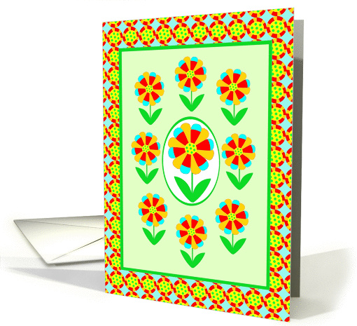 Note Card, Rainbow Wheel Flowers, blank inside card (1041287)