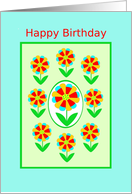 Happy Birthday, Rainbow Flowers card