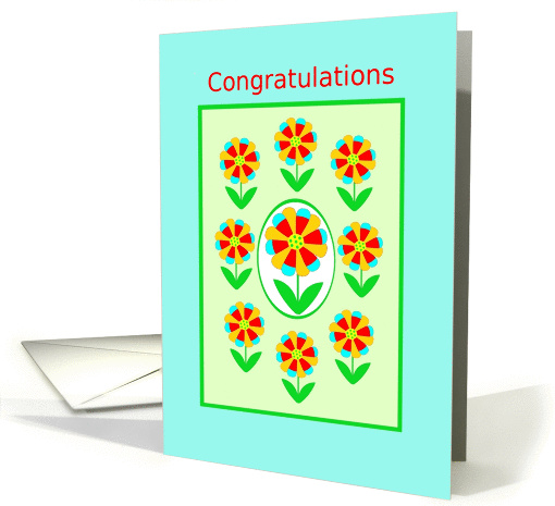 Congratulations!, Rainbow Flowers card (1041311)