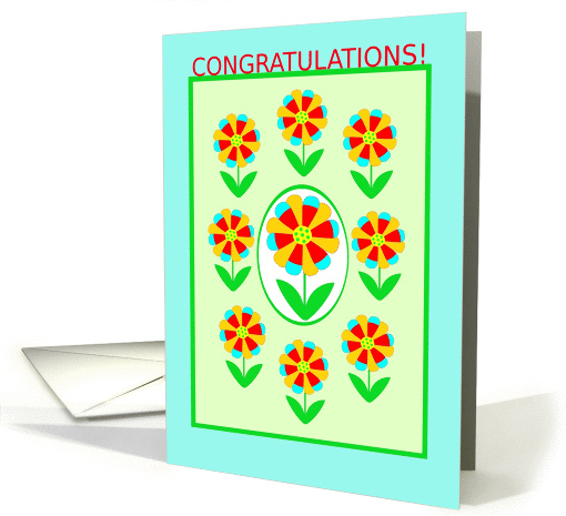 4H Project, Congratulations!, Rainbow Flowers card (1041315)